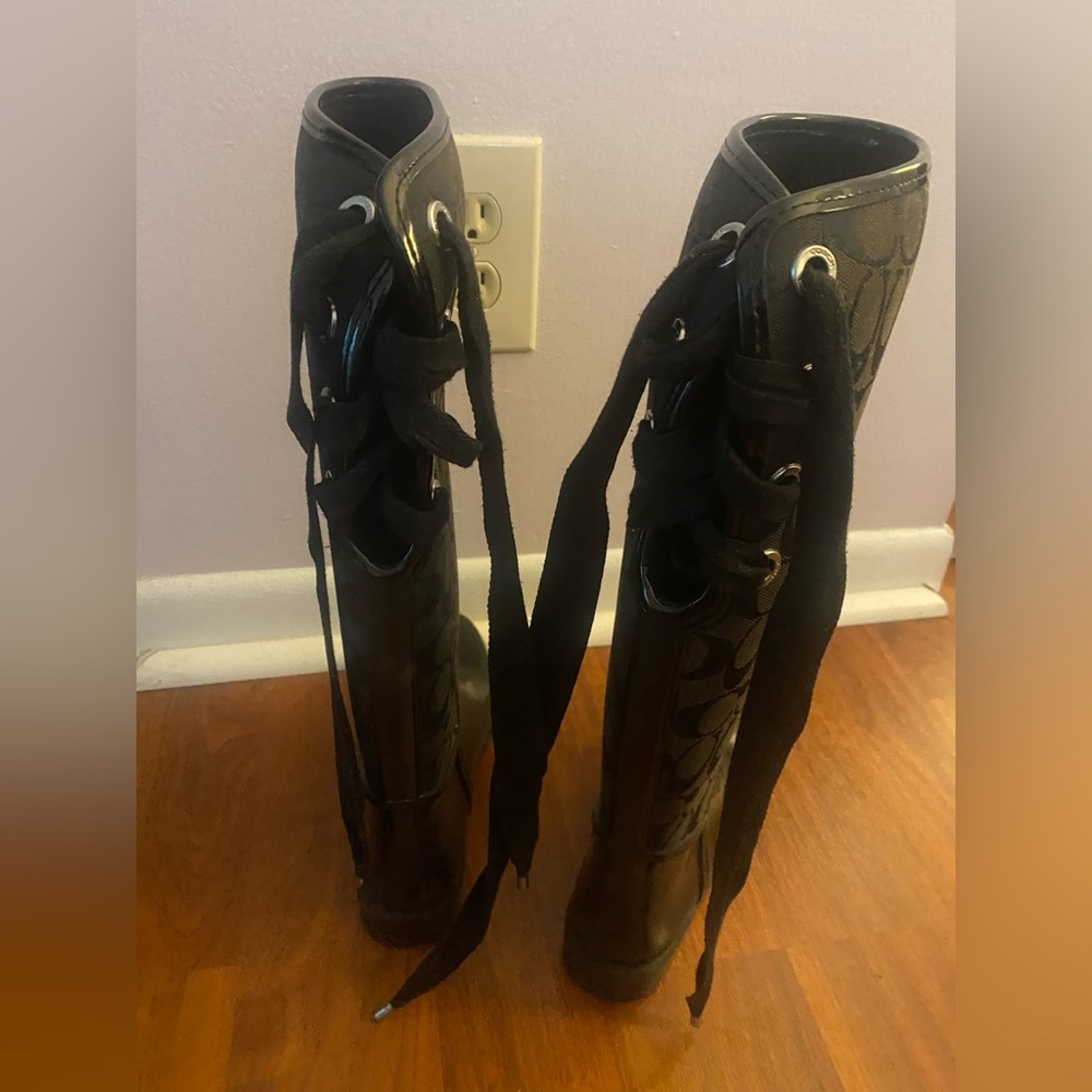 Coach rain boots (worn only 3 times)